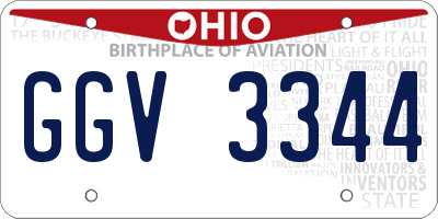 OH license plate GGV3344