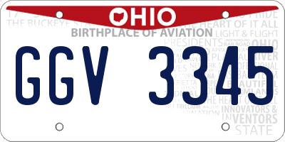 OH license plate GGV3345
