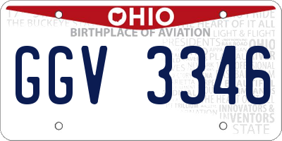 OH license plate GGV3346