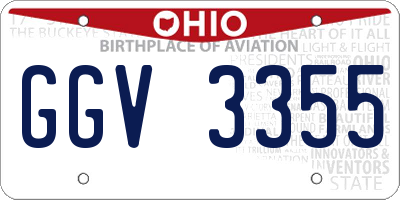 OH license plate GGV3355