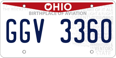 OH license plate GGV3360