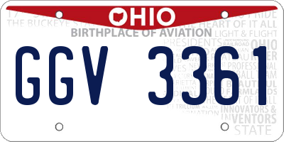 OH license plate GGV3361