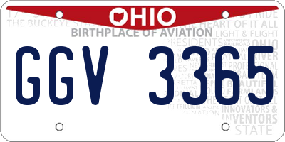OH license plate GGV3365