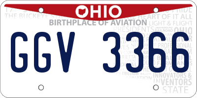 OH license plate GGV3366