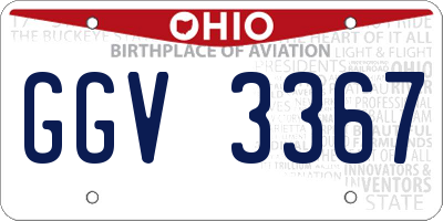 OH license plate GGV3367