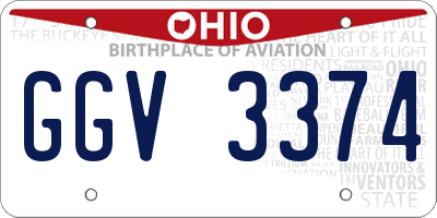 OH license plate GGV3374