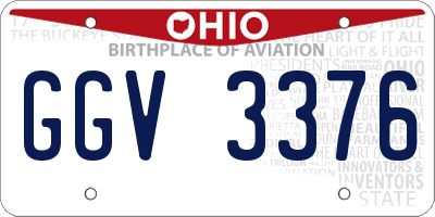 OH license plate GGV3376