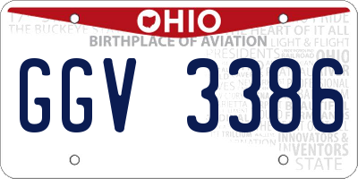OH license plate GGV3386