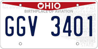 OH license plate GGV3401