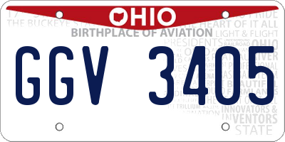 OH license plate GGV3405