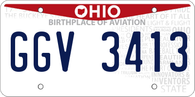 OH license plate GGV3413