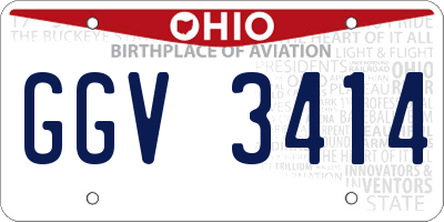 OH license plate GGV3414