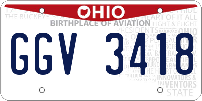 OH license plate GGV3418
