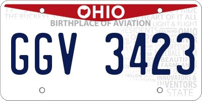 OH license plate GGV3423