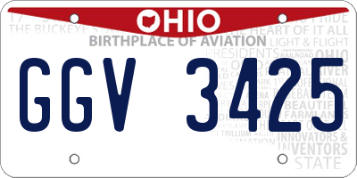 OH license plate GGV3425
