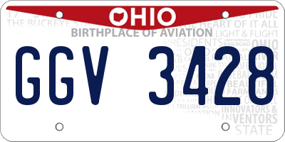 OH license plate GGV3428