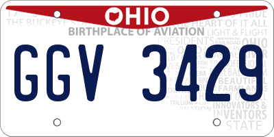 OH license plate GGV3429