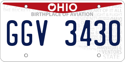 OH license plate GGV3430