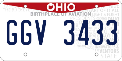 OH license plate GGV3433