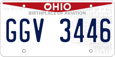 OH license plate GGV3446
