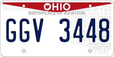 OH license plate GGV3448