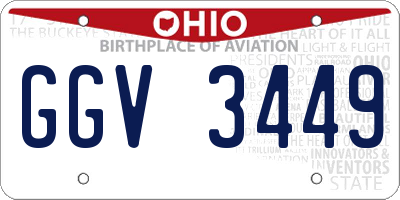 OH license plate GGV3449