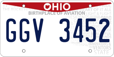 OH license plate GGV3452