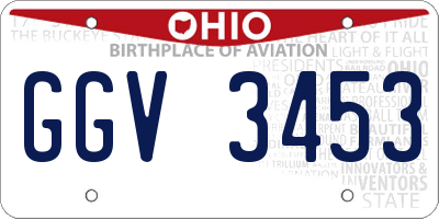 OH license plate GGV3453