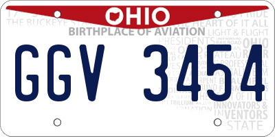 OH license plate GGV3454