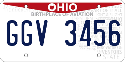 OH license plate GGV3456
