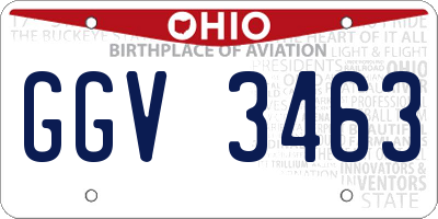 OH license plate GGV3463