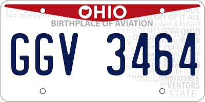 OH license plate GGV3464