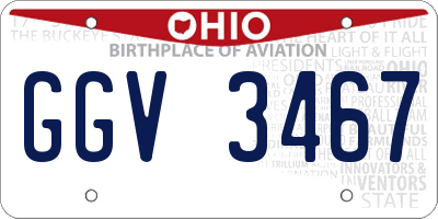 OH license plate GGV3467