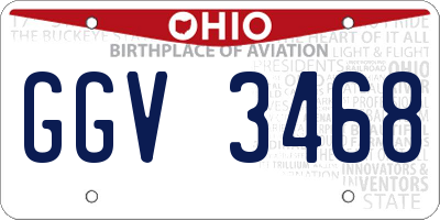 OH license plate GGV3468