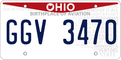 OH license plate GGV3470
