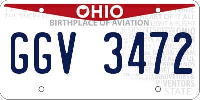OH license plate GGV3472