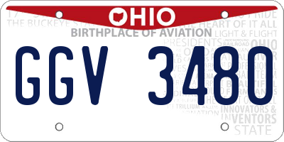 OH license plate GGV3480