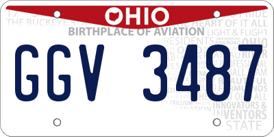 OH license plate GGV3487