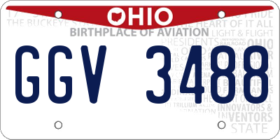 OH license plate GGV3488