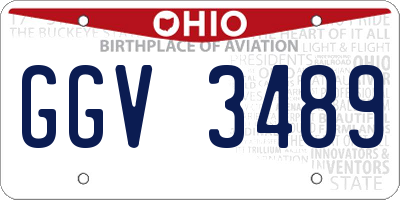 OH license plate GGV3489