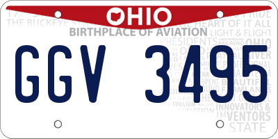 OH license plate GGV3495
