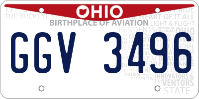 OH license plate GGV3496