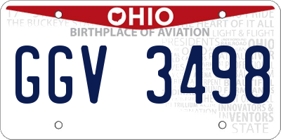 OH license plate GGV3498