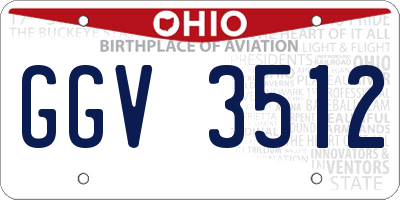 OH license plate GGV3512