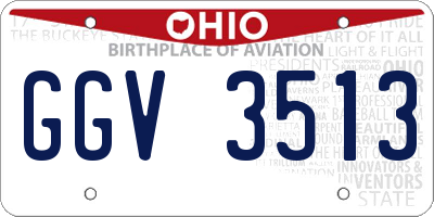 OH license plate GGV3513