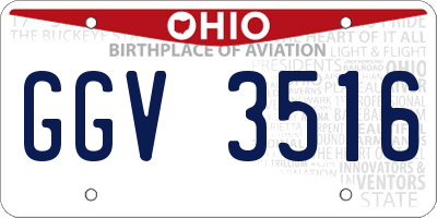 OH license plate GGV3516