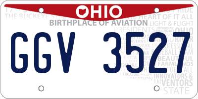OH license plate GGV3527