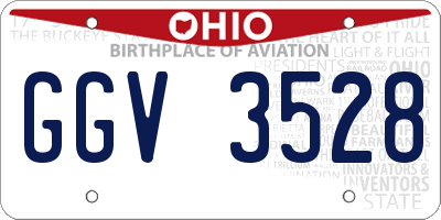 OH license plate GGV3528