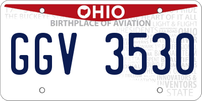 OH license plate GGV3530