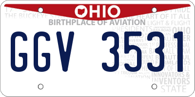 OH license plate GGV3531